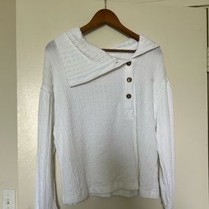 Free People NWT White Button Sweater
